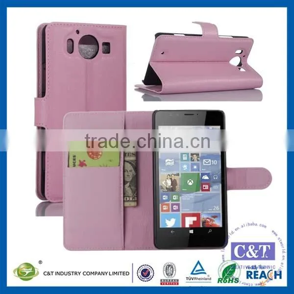 C&T High quality leather flip cover for microsoft lumia 950