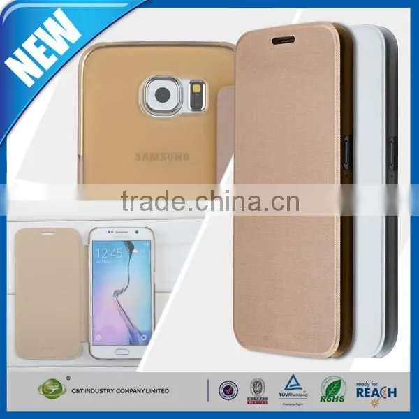 C&T Luxurious Gold Premium PU Leather PC Hard Shell Wallet Skin Hybrid Cover for Samsung Galaxy Note 7