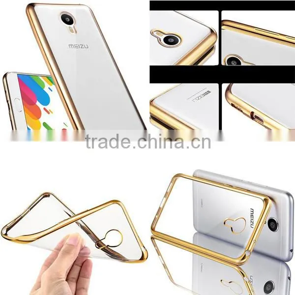 C&T Soft Flexible Ultra Thin Gel TPU Transparent Back Plating Bumper Case Cover for Meizu Pro 5