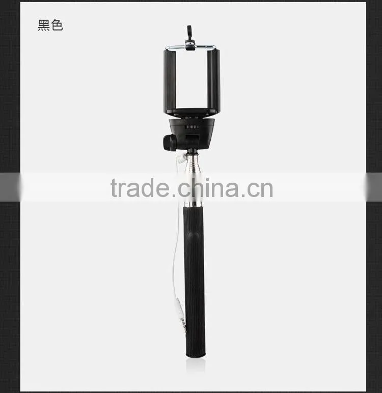 Rose Red Portable Handheld Monopod Extendible Self-portrait Selfie Cell Phone Holder