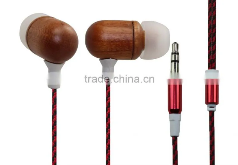 New Excellent wired wooden earphone custom earphones in bulk