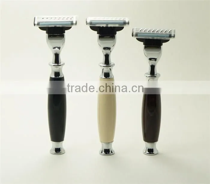 Wholesale Acrylic Handle 3 Blades Shaving Brush Razor Men Safety Razors