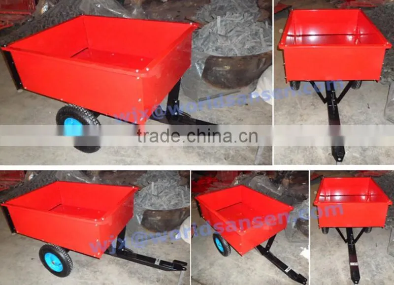 2 wheels tractor dump trailer 1500Lb. Capacity 17cu Utility Dump Trailer for ATV