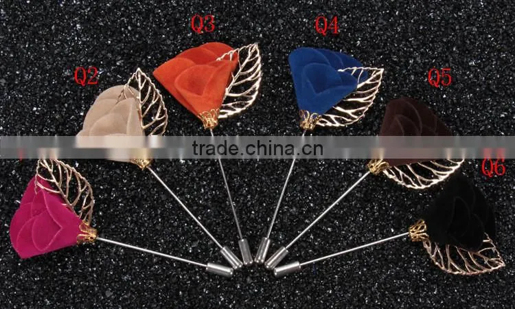 Wholesale handmade colorful lapel flower pin/ brooch pin for wedding party accessories