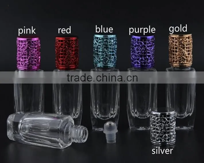 10 ml hexagonal colorful transparent glass bead bottle uv ball perfumel bottle