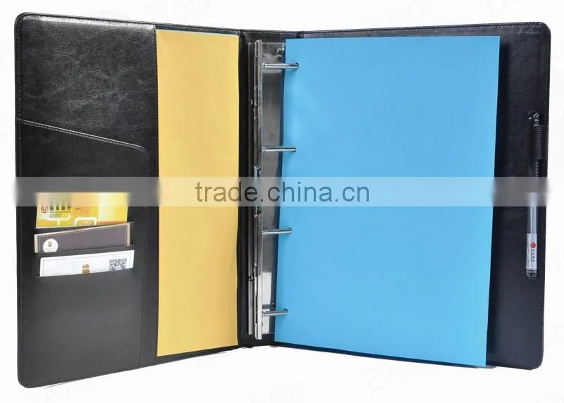 OEM 4 post binder document folder/A4 leather file folder