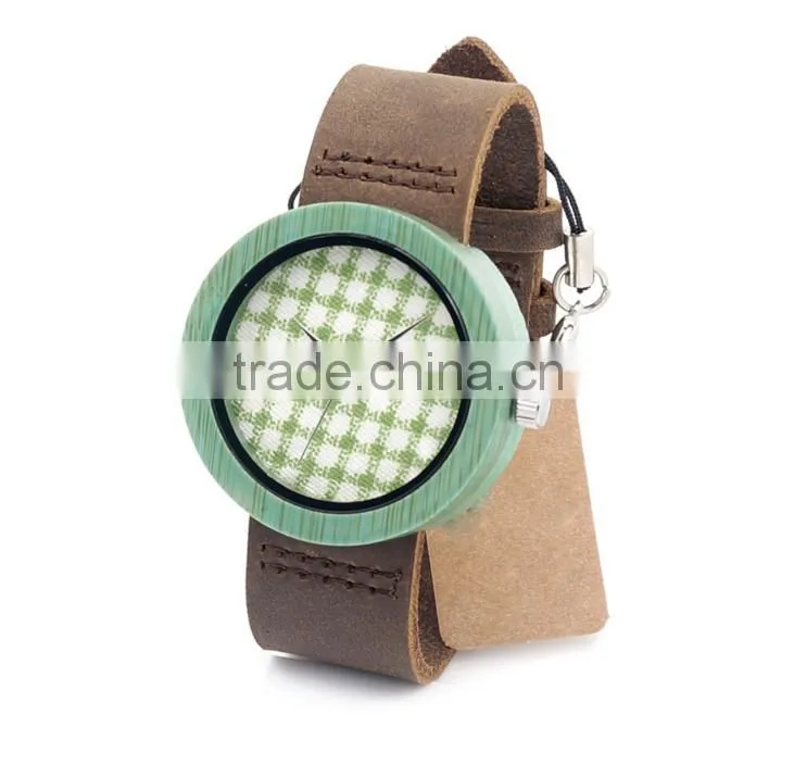 Hotsale bamboo watches with leather strap wooden watches