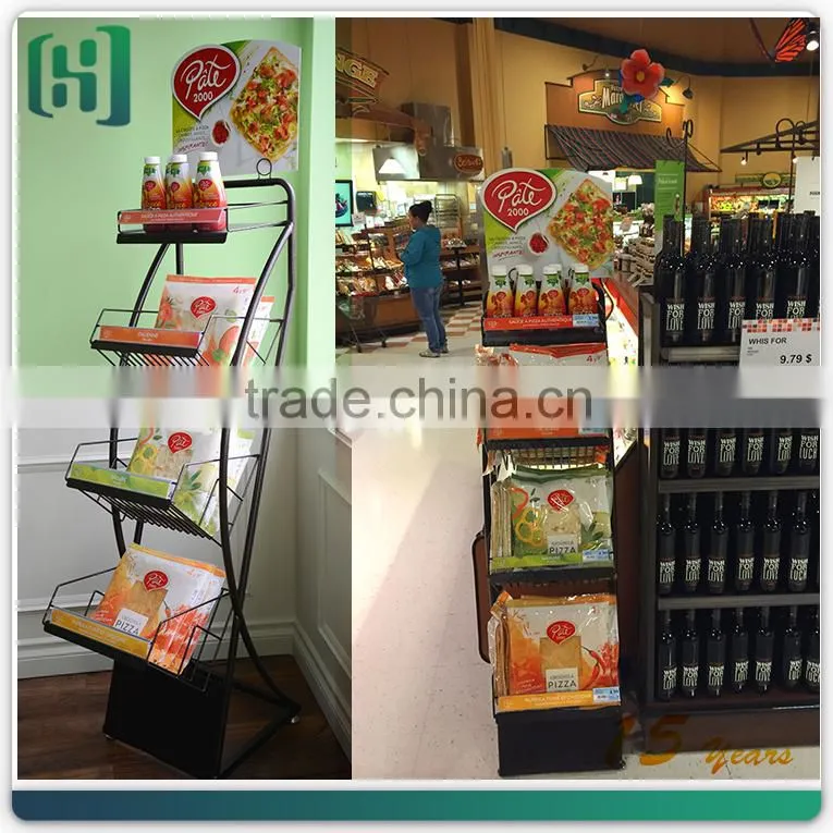 Best customized water bottle floor display metal display rack