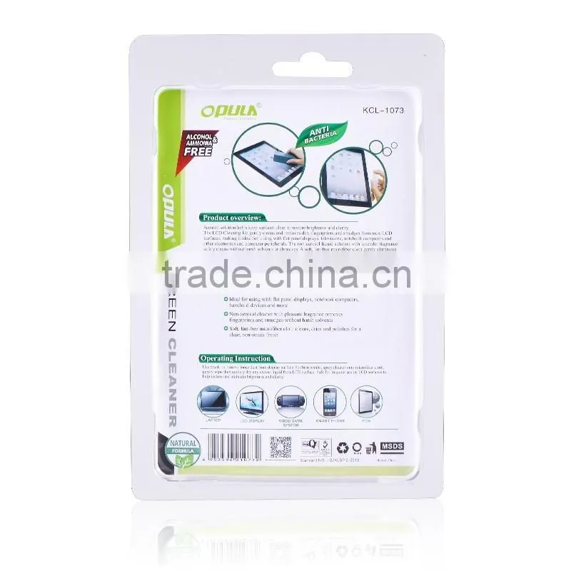 factory price opula 2 in1 screen repair cleaning spray cleaner kit with cleaner, brush and cloth with MSDS