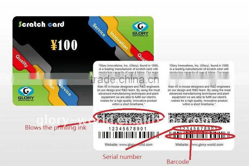 Scratch Prepaid Phone Card With PVC/Plastic Material