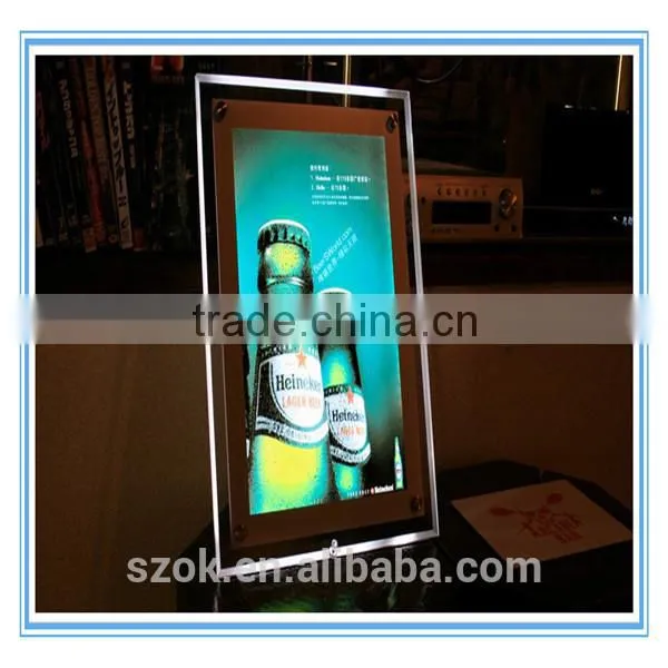 Designable acrylic LED photo frame for shop