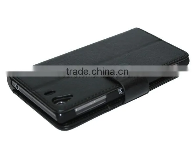 dualPU Stand Wallet Leather Case for Sony Xperia E1 dual