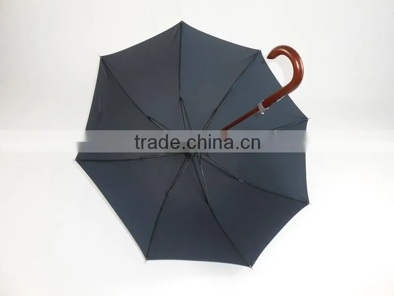 60cm deluxe wooden pole and carved wood handle umbrella