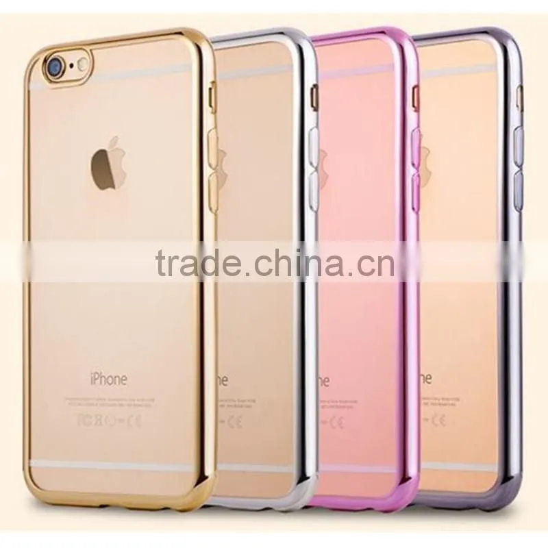 electroplating TPU back cover bumper phone case for Apple iphone 7 6 6s 6s plus 5 S 4 SE A C