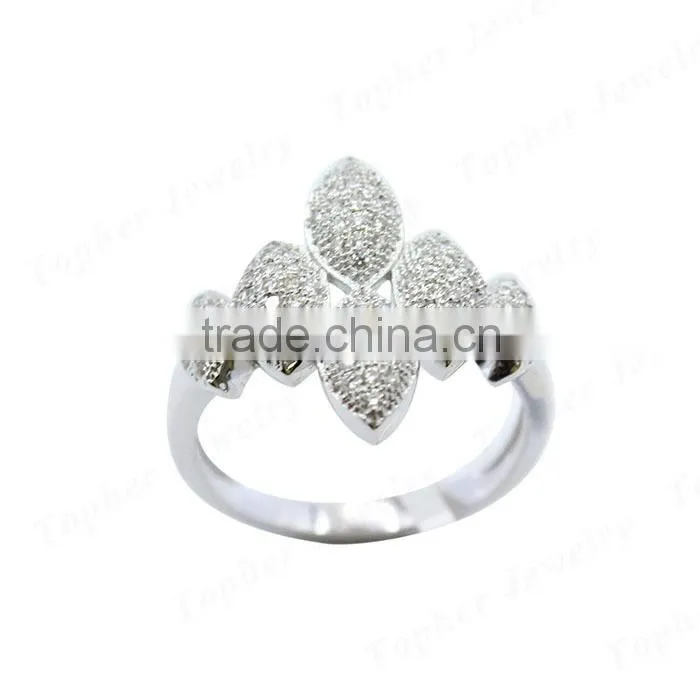 China factory direct sale rhodium plated 925 italian silver ring