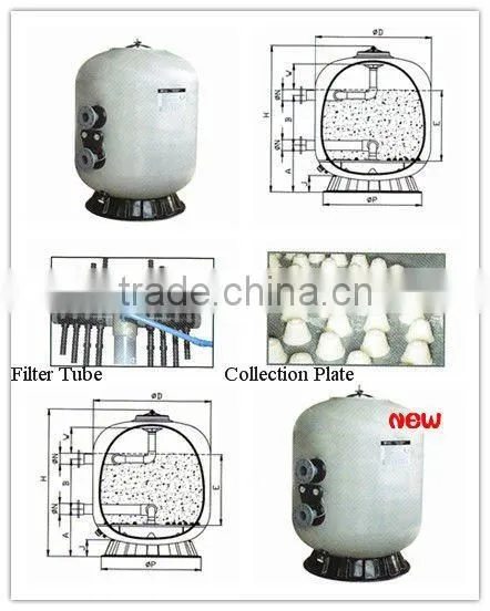 Popular factory swimming pool aqua industrial sand filter with quartz sand for water treatment
