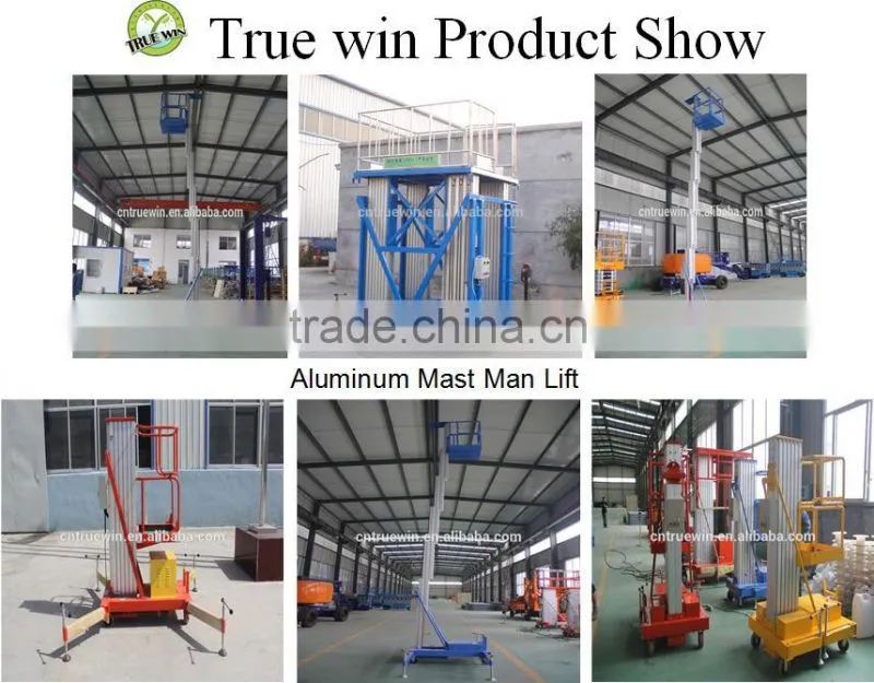 good quality 6 meter 0.1ton single post aluminium alloy lifter