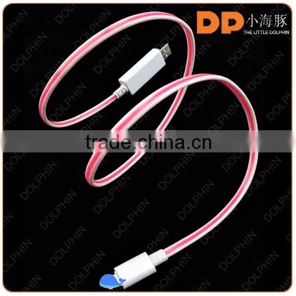 new products 2016 flowing light LED charging cable USB 2.0 LED USB cable for huawei P9