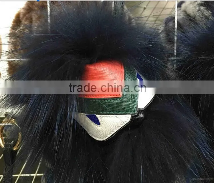 Wholesale price raccoon fur monster keychain