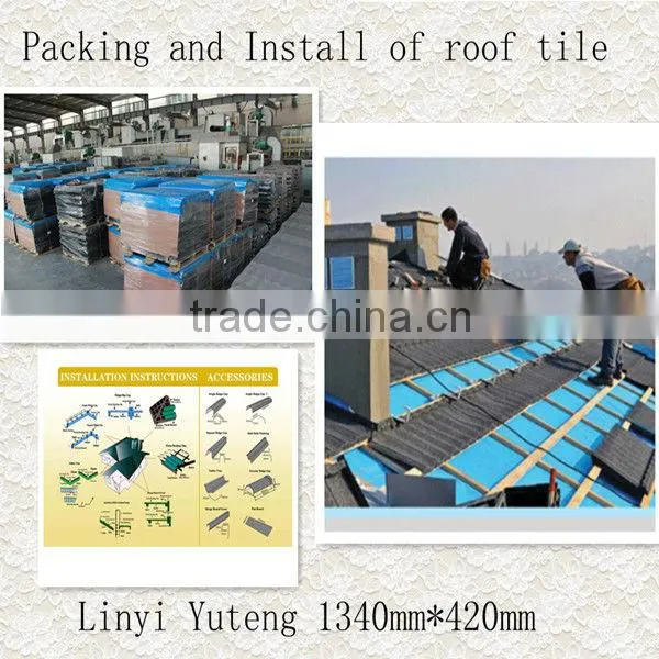 Shingle colored clay metal roofing tile for villa building