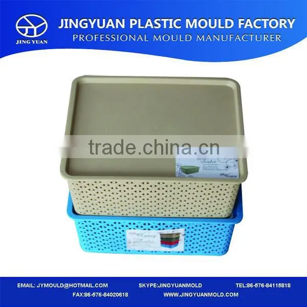 New design plastic rectangle wicker basket mould
