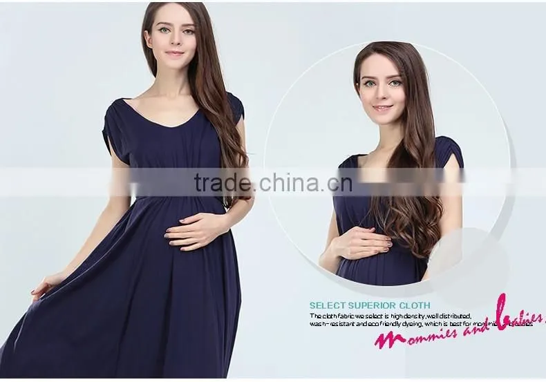 Long breastfeeding dress maternity clothes Fashionable