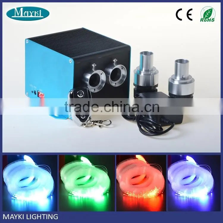 Silent running 10W white LED fiber optic light emitter with twinkle wheel