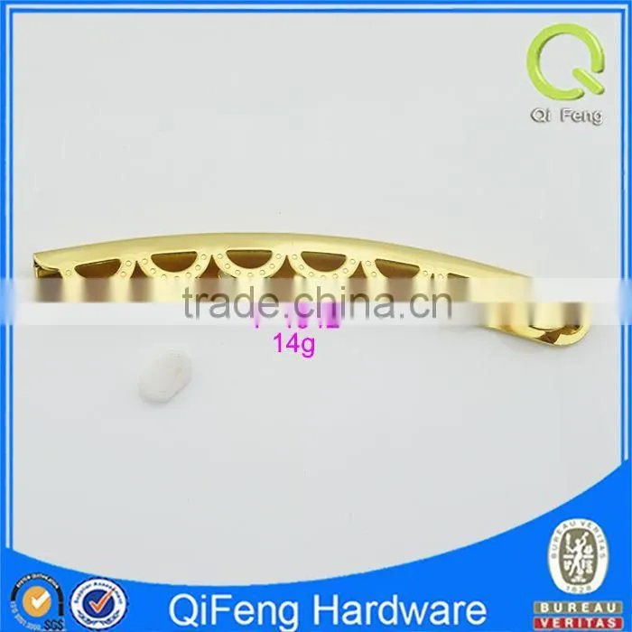 F-1942 bag handle for accessory half round flower shape gold color