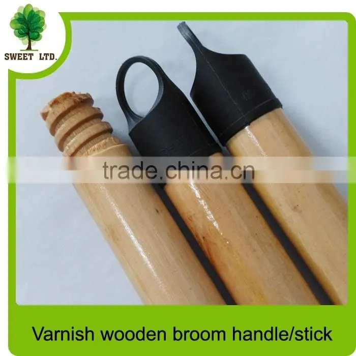 Factory price varnished wooden brush handle/ well straight wood stick