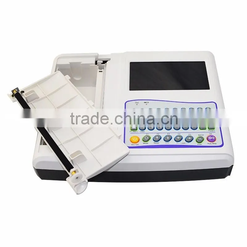 CE &ISO13485 OEM 18 months warranty 7 inch color LCD Digital 12-channel Electrocardiograph