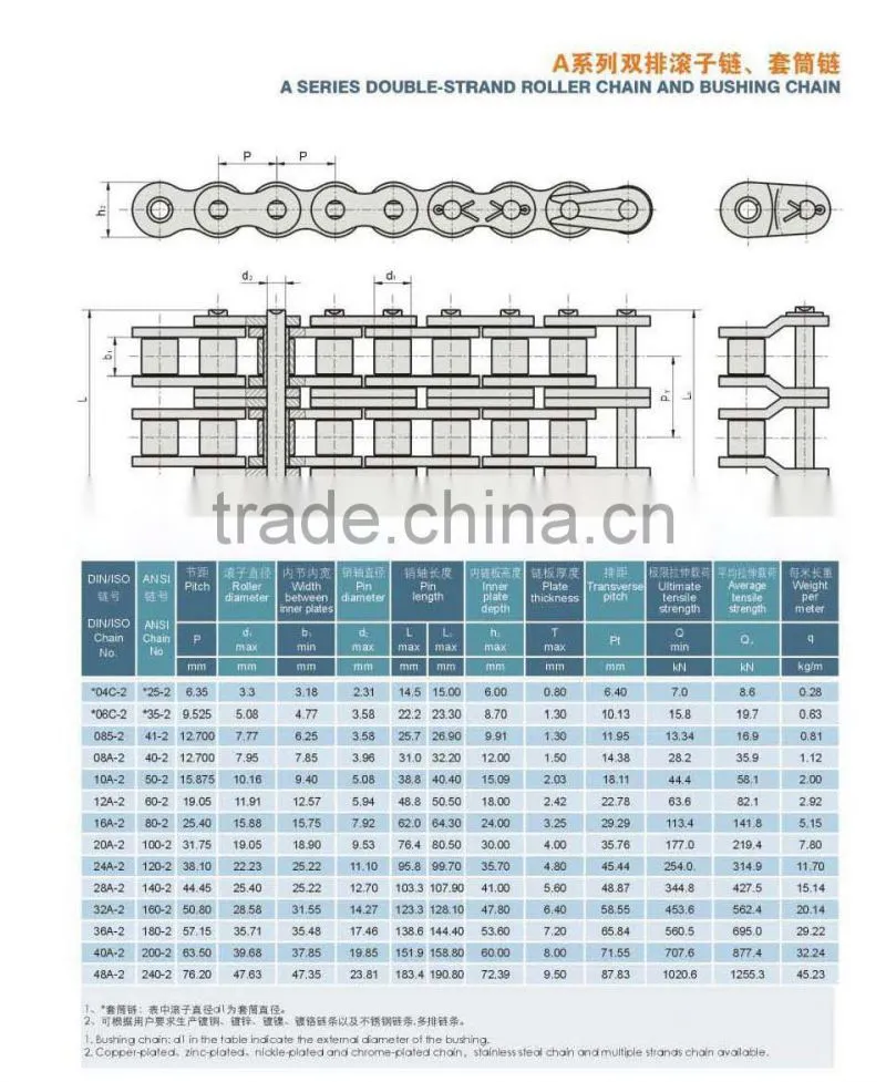 roller chain and bushing chain