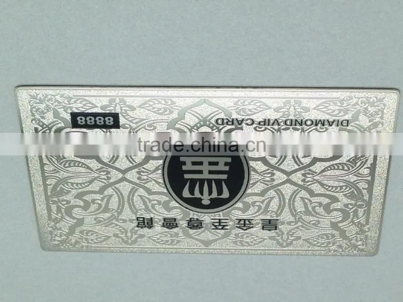 Silver metal business card with SLE4442/AT24C02