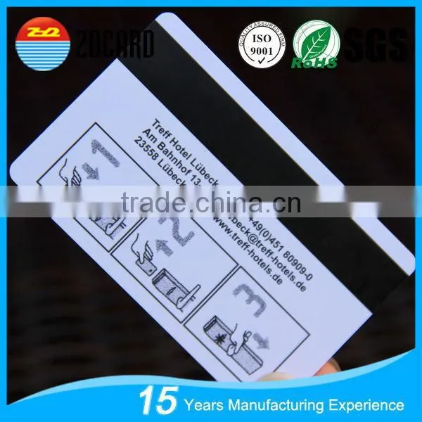 Factory Direct Standard Size PVC Hotel Key Card With Magnetic Strip