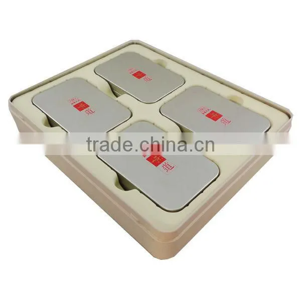 flat lid empty square packing tea tin can