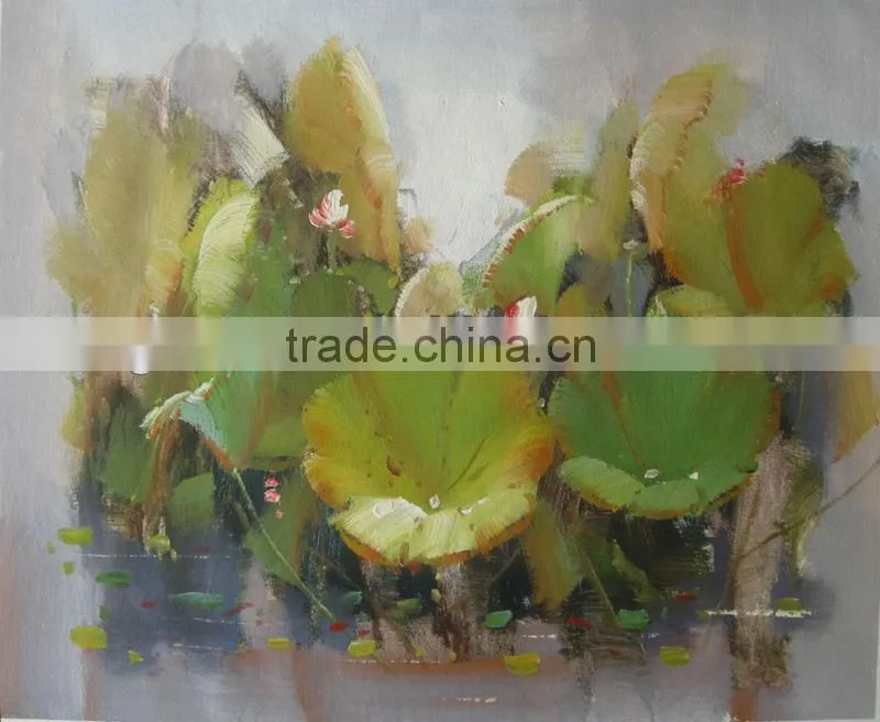 handmade original lotus flower oil painting high quality