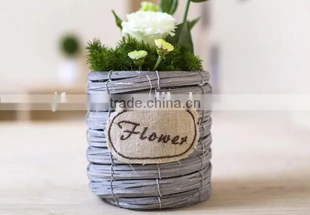 Desktop decor handmade small wicker woven baskets for flowers