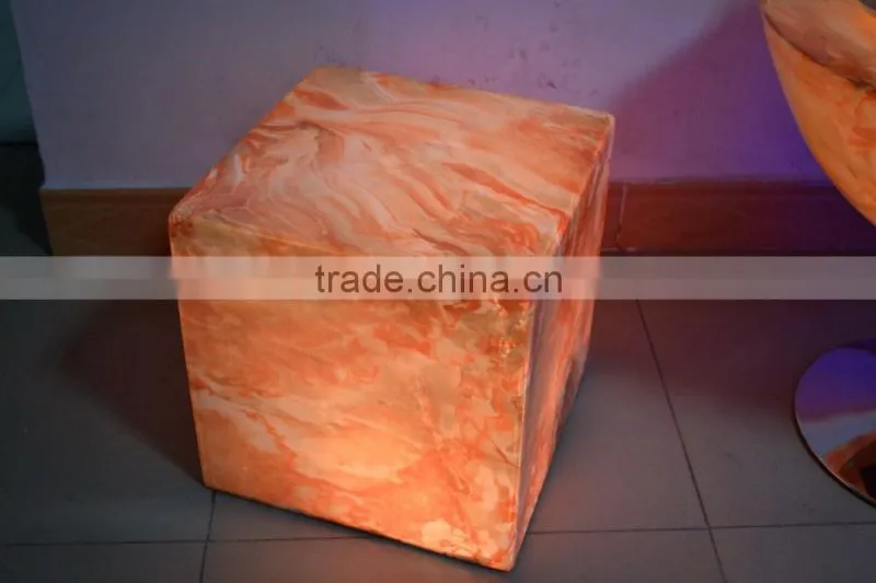 Manufacturer 40CM cube FRP/GFRP (Fiber Reinforced Plastics) chair with remote control 16 mix changeable colors