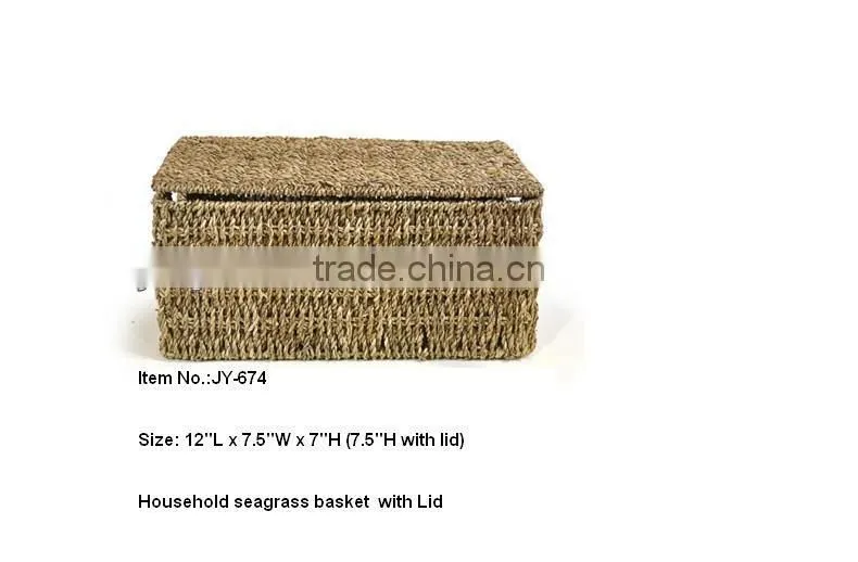 Seagrass weaving basket wall basket with handle