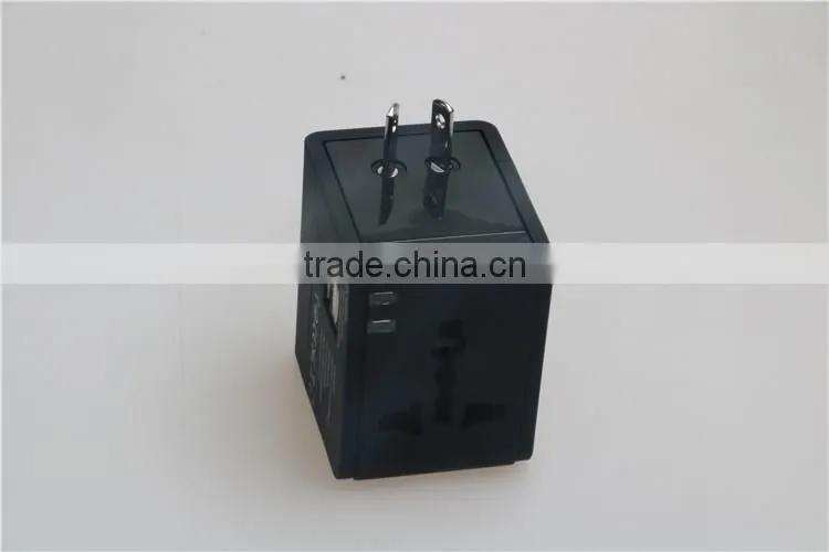 All in One World Wide Universal AC Adapter Travel Wall Adapter (US / UK / EU / AU) with Dual USB Ports of 2100MA