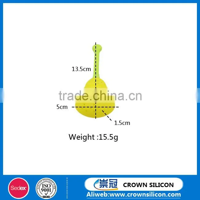 BPA free eco-friendly funny pear design Silicone Tea Leaf Filter