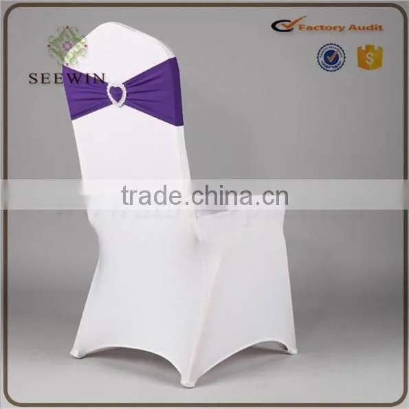 2016 Wholesale Spandex Chair Cover Bands With heart Buckle Spandex Chair Sash for wedding