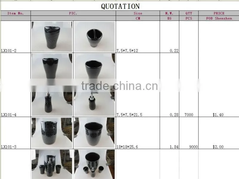 4 pcs ceramic bathroom set