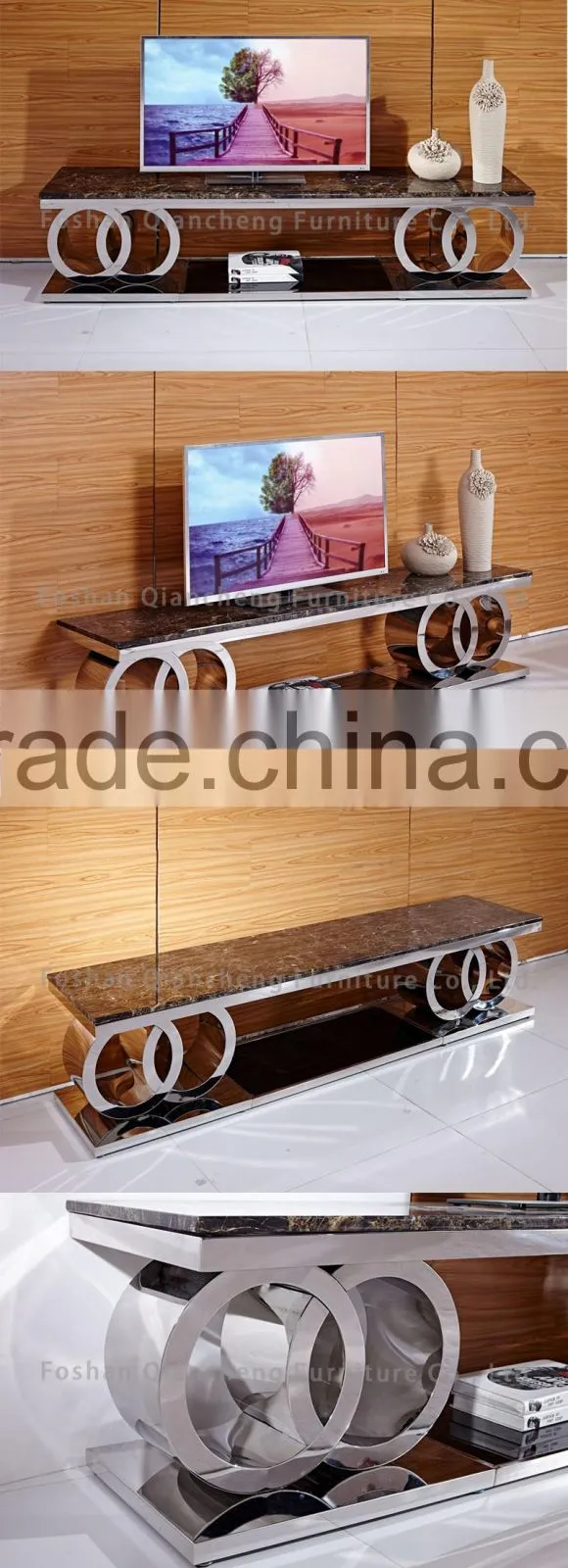 european style design stainless steel tv stand