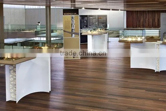 Illuminated acrylic solid surface disaply shelving