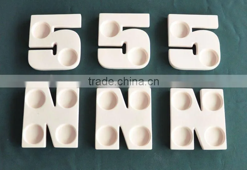 Dolomite Candleholder, Ceramic Candlestick, Letter N