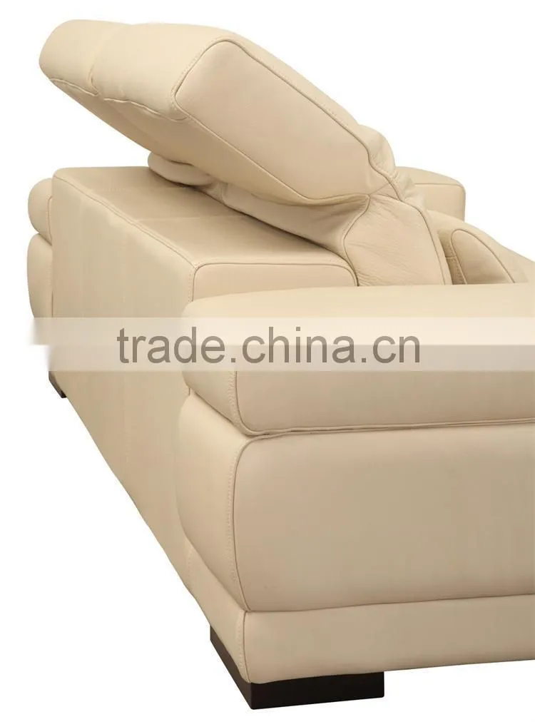 Foshan factory geniune italian leather leisure living room sofa