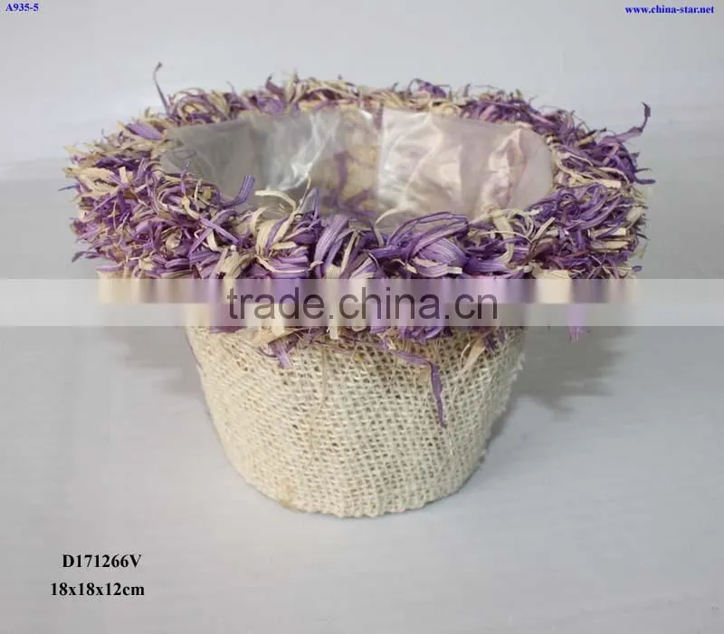 corn husk basket for flower