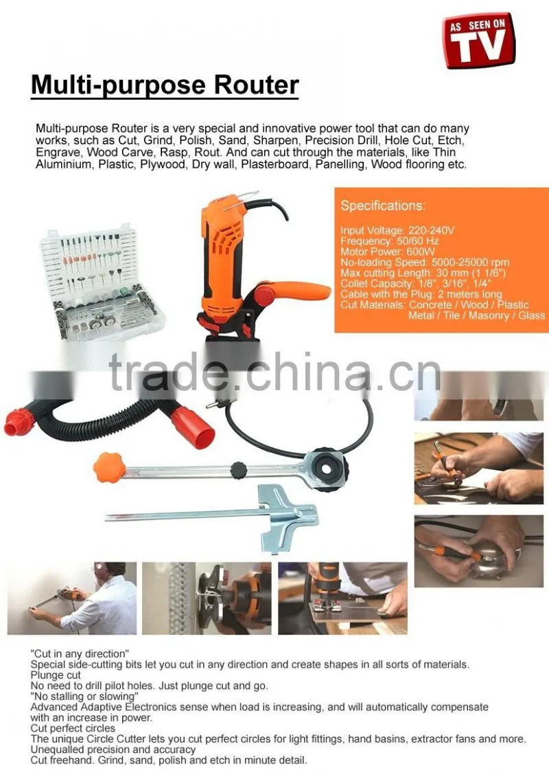 600w Multifunction Power Tool Portable Electric Rotary Tool Handheld Multipurpose Mini Electric Router