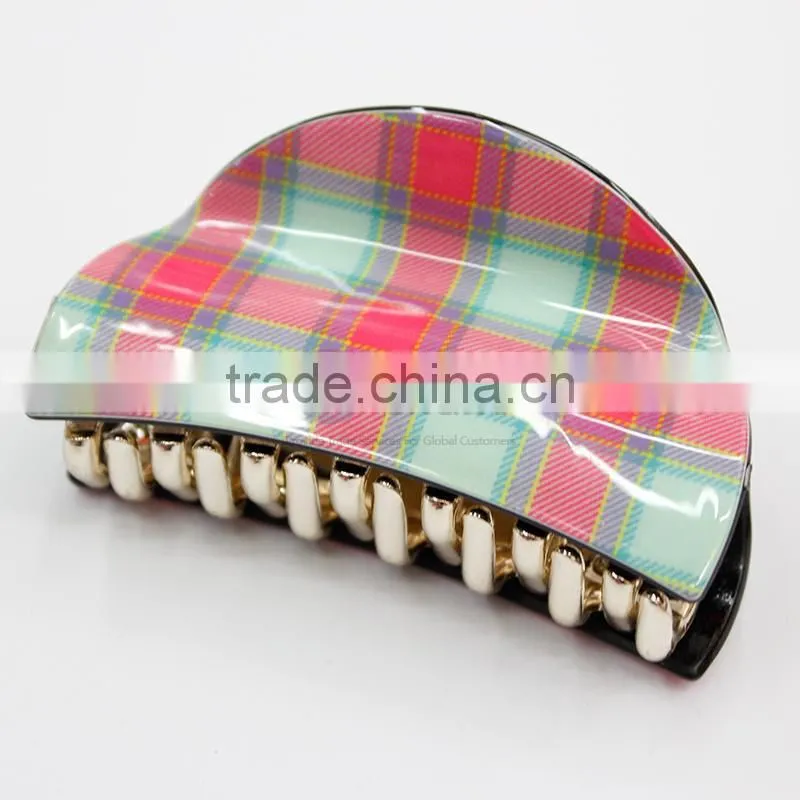 Summer strip print hair claw