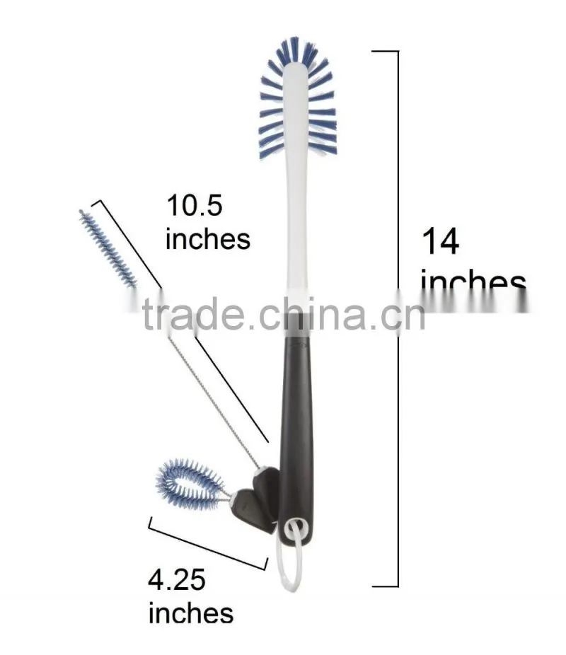 2016 wholesale Straw, Lid, and Long Brush set cleaning brush set